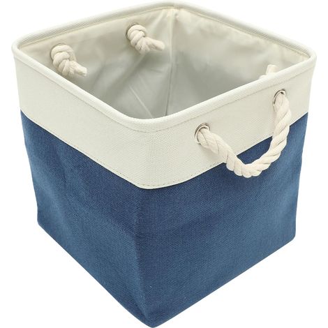 panier à linge en lin au design simple muni d une poignée (1/5)