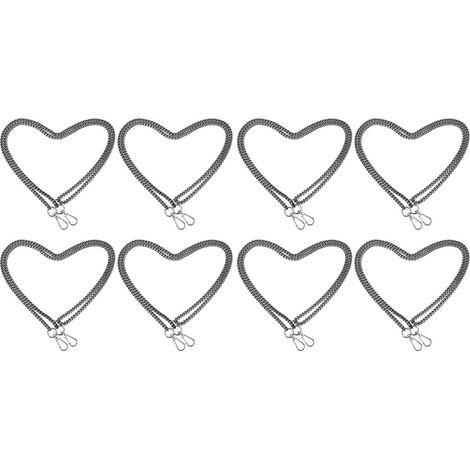 8 maillons chaîne trottoir aluminium 3,9 pieds chacun bricolage artisanat lien à tête droite pour fabrication bijoux argent noir (1/5)