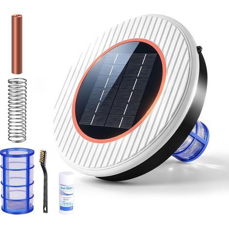 Ioniseur Solaire de Piscine, Ioniseur d'eau, Anode en Cuivre Ioniseur Piscine, Nettoyeur de Piscine Flottante, Jusqu'à 35000 Gal, pour Piscine, Spa, Jacuzzi, Eau Douce et Eau Salée (1/5)