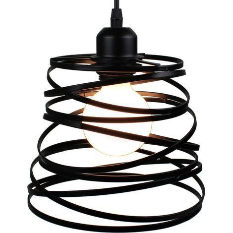 20 cm Pendelleuchte, Innenbeleuchtung, Retro-Metall-Pendelleuchte, geeignet für Wohnzimmer und Küche, schwarz.