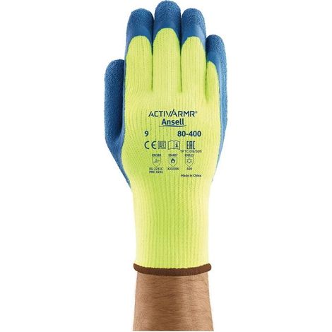 Gant de protection contre le froid ActivArmr® 80-400 taille 10 jaune/bleu EN 388, EN 511, EN 407 acrylique avec latex de caout. naturel (1/4)