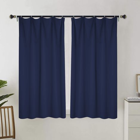 Rideau occultant pour salon, rideau isolant thermique, rideau à œillets, adapté aux portes-fenêtres (2 pièces, 100 x 110 cm).