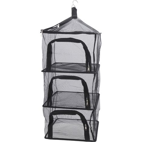 Égouttoir extérieur pliable à 4 niveaux, filet de séchage suspendu pour légumes, ustensiles de cuisine et matériel de camping (1/5)