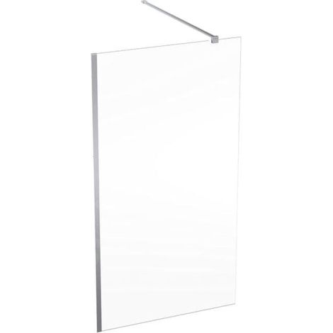Geberit GEO - Paroi de douche Walk-In, 110x200 cm, argent/verre clair 560.149.00.2 (1/2)