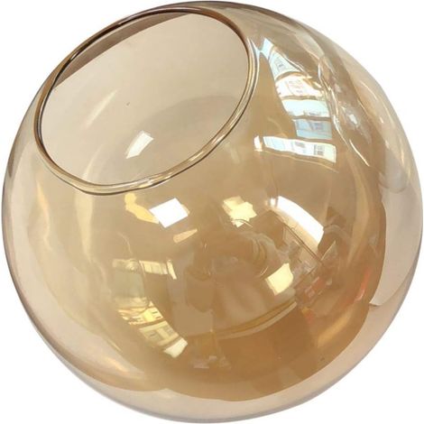 Abat-jour globe en verre - 1 pièce - Verre soufflé ambre - Remplacement luminaire suspendu - Salon chambre cuisine - Diamètre 20,1 cm (1/5)