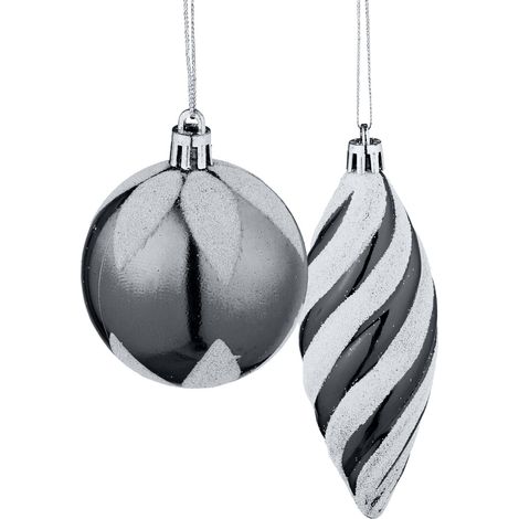 Lote de 72 bolas de Navidad decorativas brillantes de plástico rojo y dorado 130015854 (1/2)
