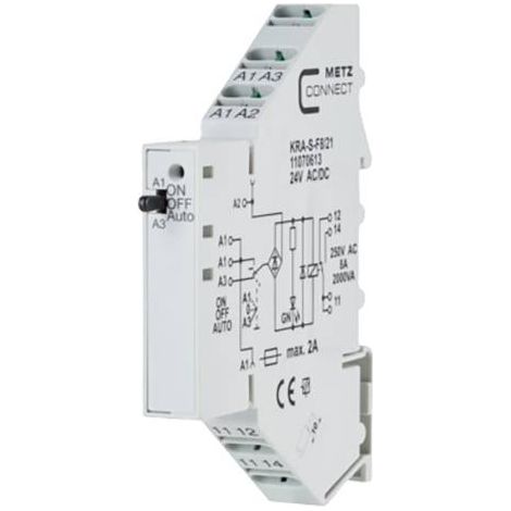 Module de couplage 24, 24 V/AC, V/DC (max) 1 inverseur (RT) Metz Connect 11070613 1 pc(s) C871082