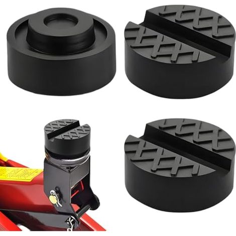 Lot de 4 coussinets de cric de voiture, blocs en caoutchouc fendus pour cric de chariot, rail de cadre et protection contre la soudure, adaptateur universel pour la plupart des véhicules (65 x 65 x 33 (1/5)
