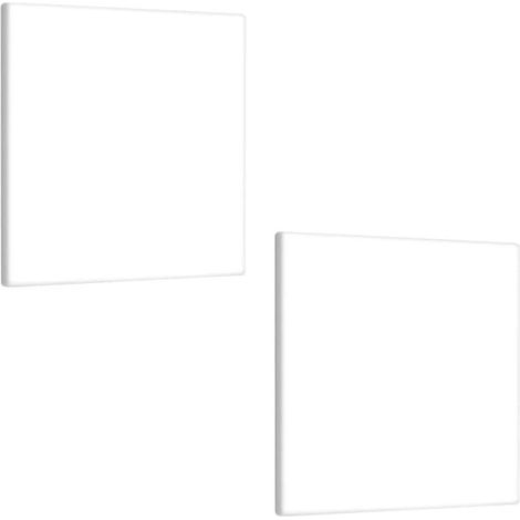 Lot de 2 plaques murales vierges en plastique sans vis pour prises ou interrupteurs inutilisés (blanc) 12 x 12 cm (1/5)