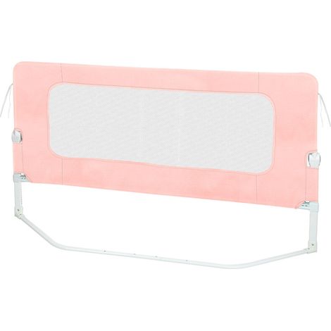 ® Barrière de Sécurité Pliable et Portable Cadre, Barrière Lit Enfant, Portable Bed Rail, 150x73-86cm, rose (1/5)