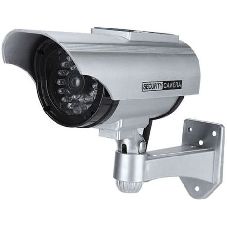 Camera Fausse - Camera De Surveillance Exterieure A Energie Solaire - Avec Voyant LED Rouge - Reglage D Angle De Vision - 1 Unite (1/5)