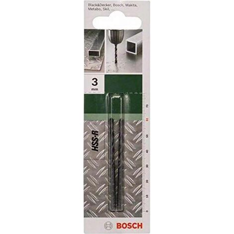 Bosch Accessories 2609255004 HSS Metall-Spiralbohrer 3 mm Gesamtlänge 61 mm rollgewalzt DIN 338 Zy (1/4)