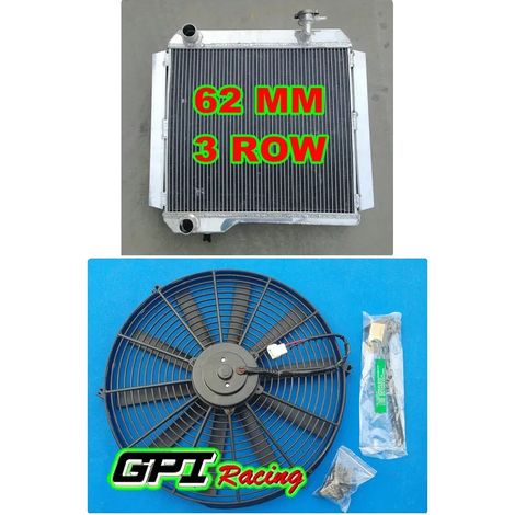 Radiador, construcción de aluminio, rendimiento de refrigeración mejorado, radiador y ventilador. (1/2)
