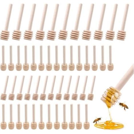 Lot de 50 Cuillères à Miel, Mini Cuillères à Miel en Bois pour Cuisine et Salle à Manger 8 cm Cuillère Miel Bois pour Distributeur (1/5)