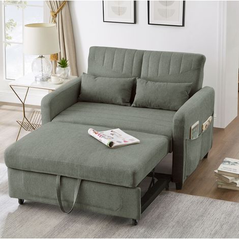 Schlafsofa 2-Sitzer ausziehbar mit Schlaffunktion Grün OKMYHOME (1/5)