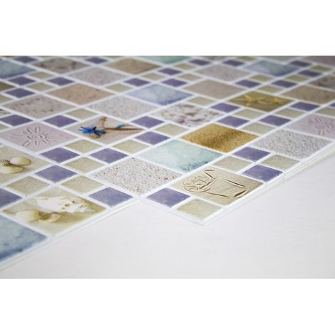 PVC Wandpaneele - Mosaik Motive, pflegeleichte Platten - RESTPOSTEN (SAND LAGOON, SAND LAGOON) (1/4)