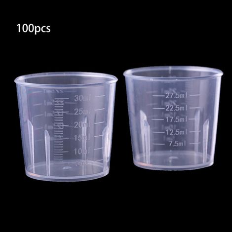 Cup À Mélanger Résine Époxy - 30 ml - Transparent - Pour Coulée De Résine - 100 Pièces (1/5)