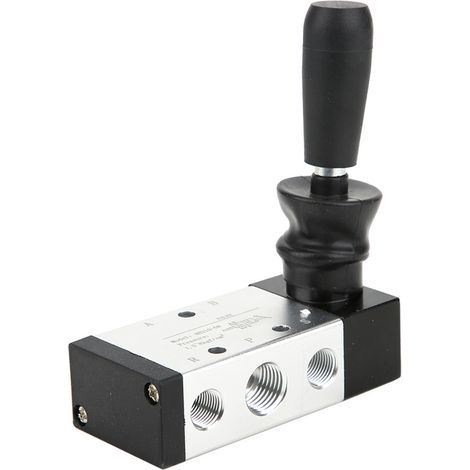 Distributeur pneumatique 5/2 à levier manuel, vanne de commande à main 0-0.8MPa (4H210-08), raccord 1/4, aluminium, usage industriel