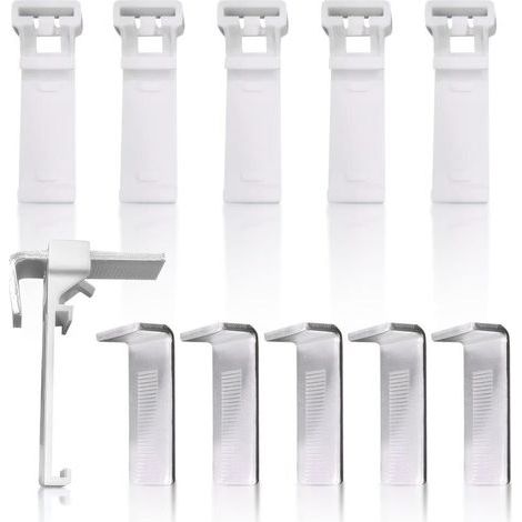 Lntyq Lot de 8 supports de fixation, support de serrage pour store enrouleur pour store enrouleur double, sans perçage, kit d'accessoires de remplacement, fenêtre (1/5)