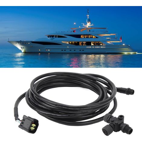 4,5 m NMEA2000 Marine-Kabelbaum, 5-poliger wasserdichter M12-Luftfahrtstecker mit M12-5-poligem T-Stecker (spritzgegossener Stecker) (1/5)