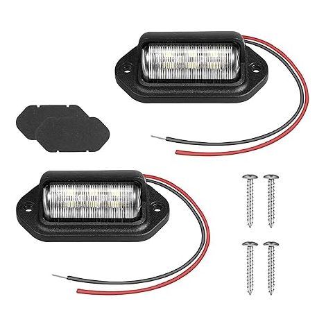 Éclairage Plaque D'immatriculation pour Véhicules, SMD Feu de Plaque Immatriculation, Lampe LED Feux Arrière Étanche, pour Camions 12V/24V, Camionnette, Motos, Caravane, Remorques (1/5)