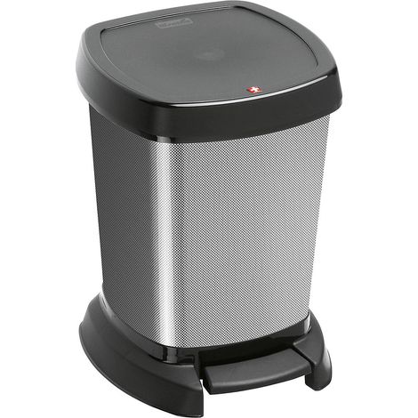 Poubelle à pédale Rotho Carbon 6 litres
