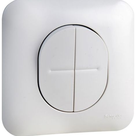 Schneider S260216 Ovalis - pulsador doble con cierre - Blanco RAL9003 - fijación con tornillos