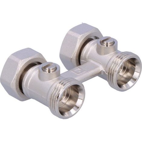 Vanne double - - Modèle standard - Arrêt - Filetage 3/4" (20x27) - Entraxe 50 mm (1/4)