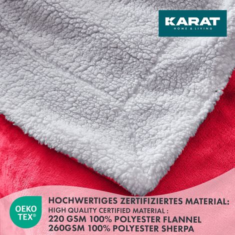 Kuscheldecke Glory Doppelseitig Rot 220 x 240 cm