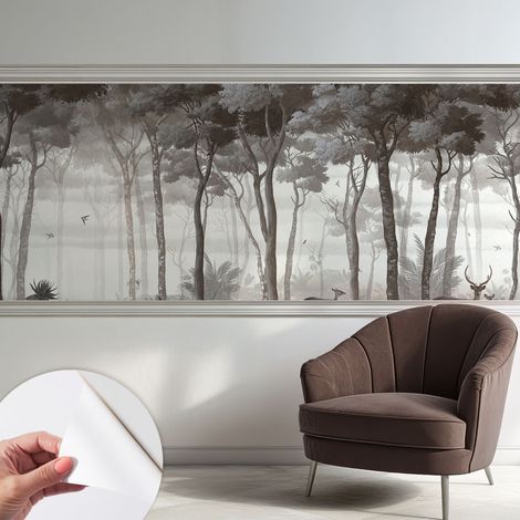 Papier peint autocollant Mural avec colle pour salon et chambre Décoration murale rapide Magie de la forêt 250x104 cm (1/5)
