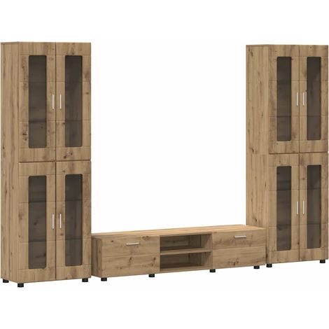 Conjunto de mueble de TV con cajón FLORIN 3 pcs Roble artesanal vidaXL