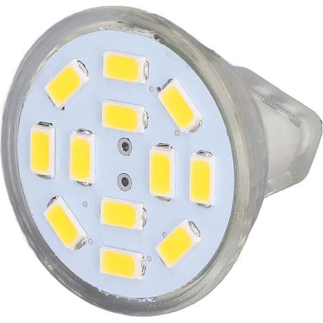 Lot de 4 ampoules LED MR11 12 LED 4W 400LM à double culot, éclairage d'ambiance pour chambre, 12V CC, blanc chaud (1/5)