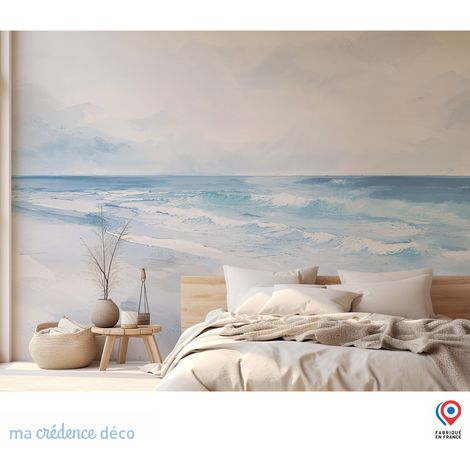 Papier peint : Plage et vagues, Aquarelle - Intissé - 200 cm - 280 cm (1/5)