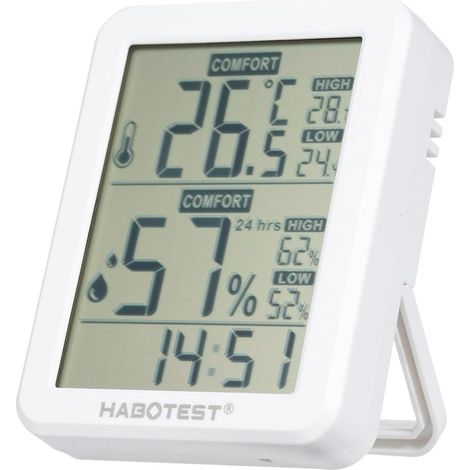 HABOTEST Mini-Digital-Hygrometer und Thermometer, Innenraum-Luftfeuchtigkeitsmesser, Raumtemperatursensor mit HT682-