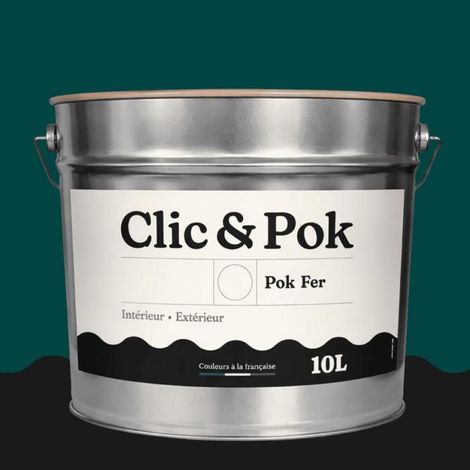 Peinture Fer Antirouille – Métal Extérieur Intérieur, Satinée, Protection Rouille - 10L - RAL 6004 - Vert bleu