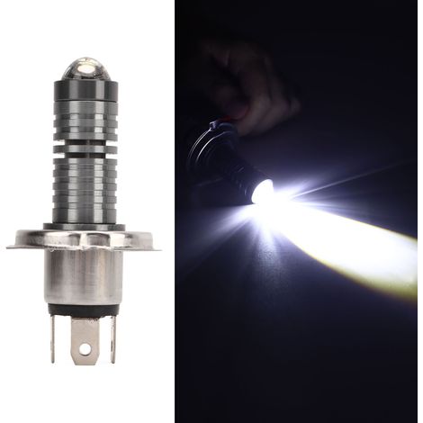 Zwei 10-60V dreipolige zweifarbige H4-LED-Scheinwerfer, geeignet für Kleinwagen, LKWs, Transporter, SUVs, ATVs und Motorräder (Lieferung in einem PE-Beutel), vollweißes Licht. (1/5)