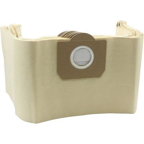 Packung mit 10 Papierfilterbeuteln, kompatibel mit Kärcher WD3 und WD3P Nasssaugerbeuteln sowie Staubsaugerbürsten und Zubehör. (1/5)
