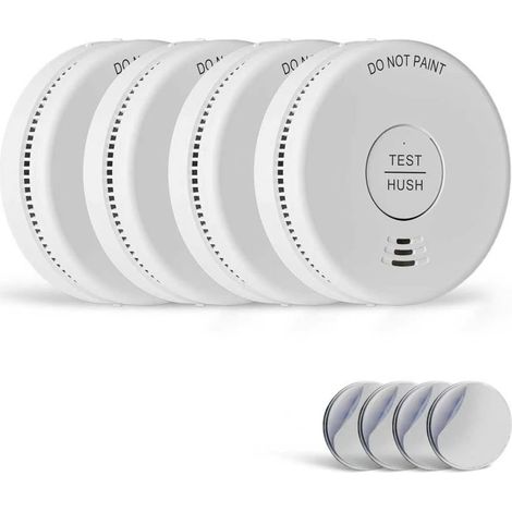 Détecteur de Fumée, Pile Remplaçable Jusqu'à 5 Ans, Alarme 85 DB, Conforme en 14604 4pcs (1/5)