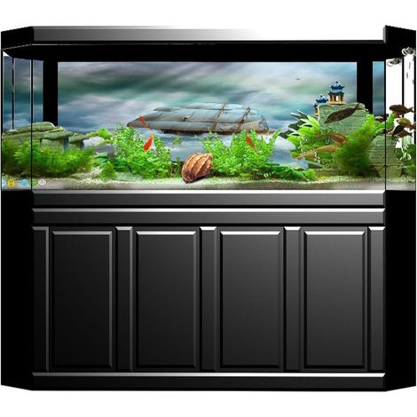 Poster décoratif de fond, peinture, autocollant en PVC, image de paysage pour aquarium, 61 x 30 cm (1/5)