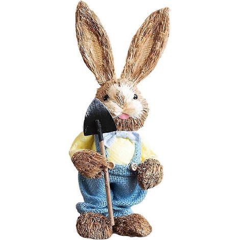 Adorable lapin en paille - Décorations de Pâques pour la maison, le jardin et les mariages - 5 (1/5)
