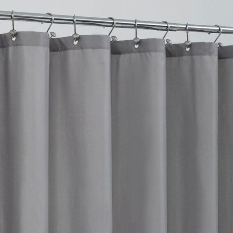 Rideau de Douche en Tissu imperméable, Doux et léger , Lavable en Machine, 180x 200 cm, Gris (1/5)