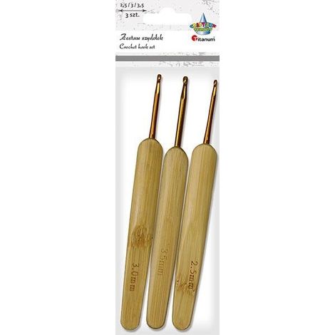 Ganchos de ganchillo metálicos de 135/140 mm, 3 unidades, color dorado