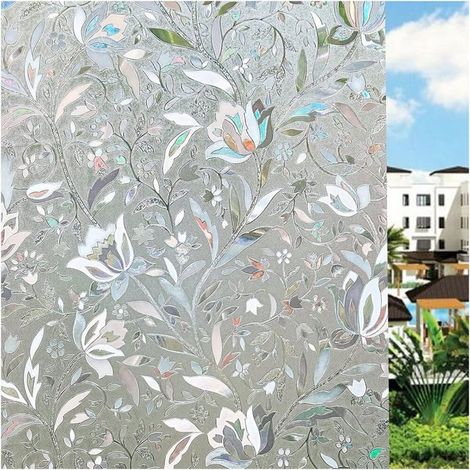 Fensterfolie – Selbstklebende Tulpen-Sichtschutzfolie 44,5 x 200 cm – Für glatte Fenster – 1 Stück (1/5)