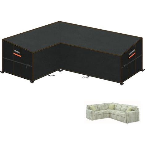 Housse de canapé d'angle imperméable L 180x250cm, protection UV, résistante au vent (1/5)