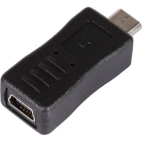 Adaptateur Micro USB mâle vers Mini USB femelle - Convertisseur de connexion noir (1/5)