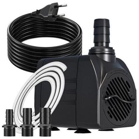 Pompe de fontaine 25W 1500L/H pompe de bassin avec câble extra-long de 3m, fonction de protection contre la surchauffe, pompe d'aquarium ultra-silencieuse, pompes à eau pour fontaines, systèm (1/5)