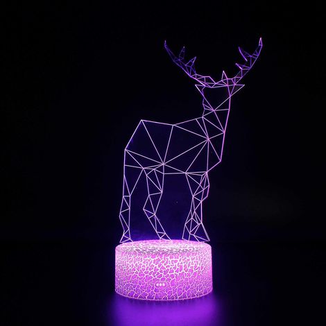 Lampe à illusion 3D, 7 couleurs à changement optique, lumière tactile, USB et télécommande, style Art Déco, pour une ambiance romantique (1/5)