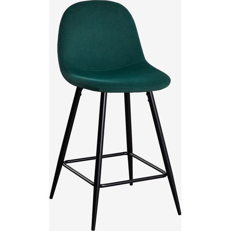 Pack de 2 taburetes altos en terciopelo Glamm SKLUM Negro ↑65 cm (1/5)
