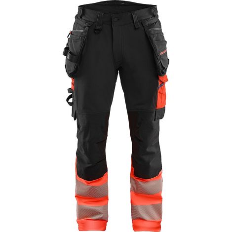 Pantalon de travail haute visibilité stretch 4D 1125 - Noir/Rouge fluo 4XL - FR(58) - SE(C64) - Standards