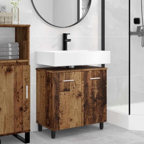 vidaXL Mobiletto da bagno Legno antico 60 x 35 x 60 cm